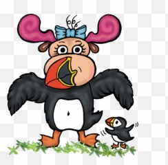 Mini Moose Is Dressed Like A Puffin - Cartoon Emoji,Puffin Emoji