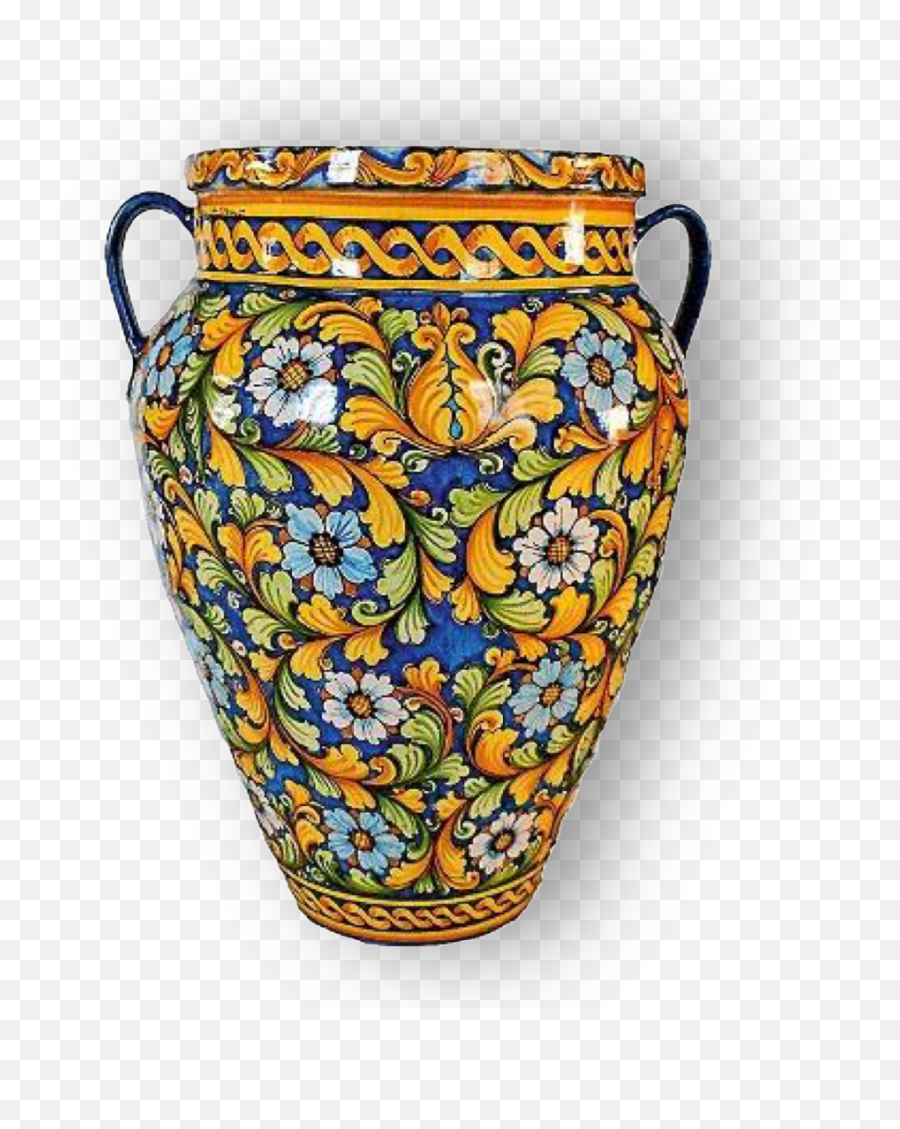 Vase Mediterranean Colorful - Ceramica Di Santo Stefano Di Camastra Emoji,Vase Emoji
