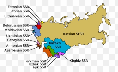 Map Of Ussr With Ssr Names - Labeled Former Soviet Union Emoji