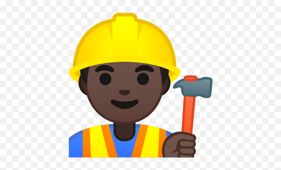 Construction Worker Emoji With Dark - Worker In Construction Icon,Worker Emoji