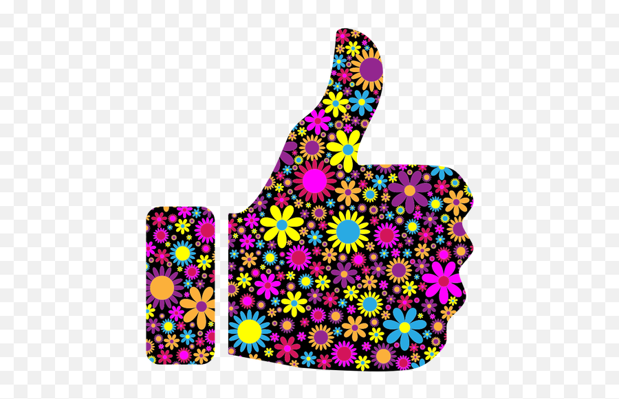 Kwiatowy Kciuk W Gór Znak - Peace Hand Sign Clip Art Emoji,Purple Flower Emoji