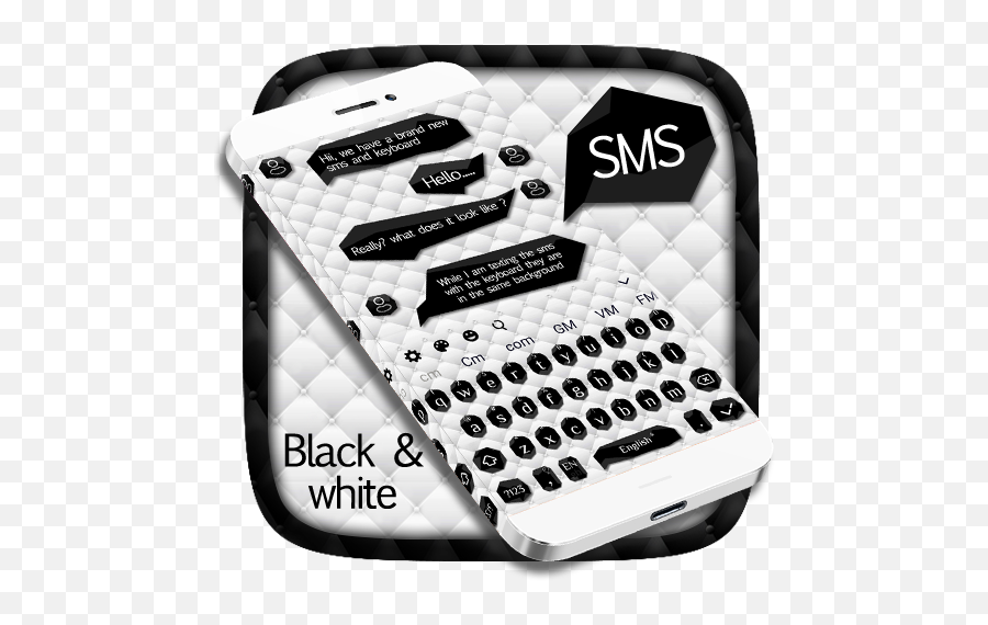 Sms Black White Keyboard - Apps On Google Play Black And White Keyboard App Emoji,Emojis Black And White
