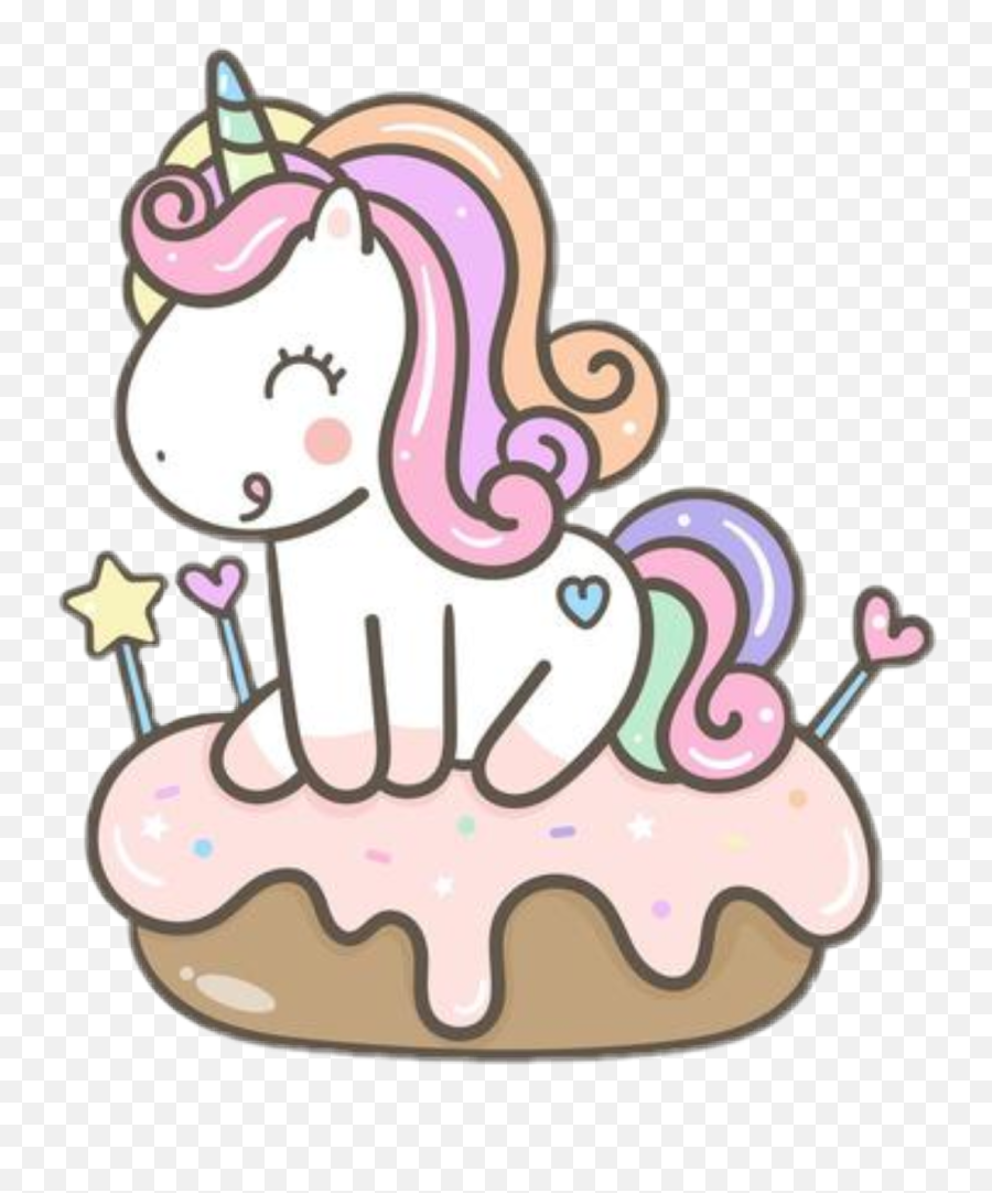 Unicorn Kawaii Doughnut Cake - Buon Compleanno Ginevra Emoji,Unicorn Emoji Cake