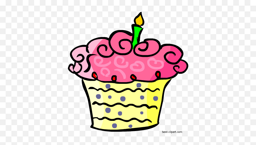 Free Cake And Cupcake Clip Art - Pink And Yellow Cake Clipart Emoji,Cute Emoji Cakes
