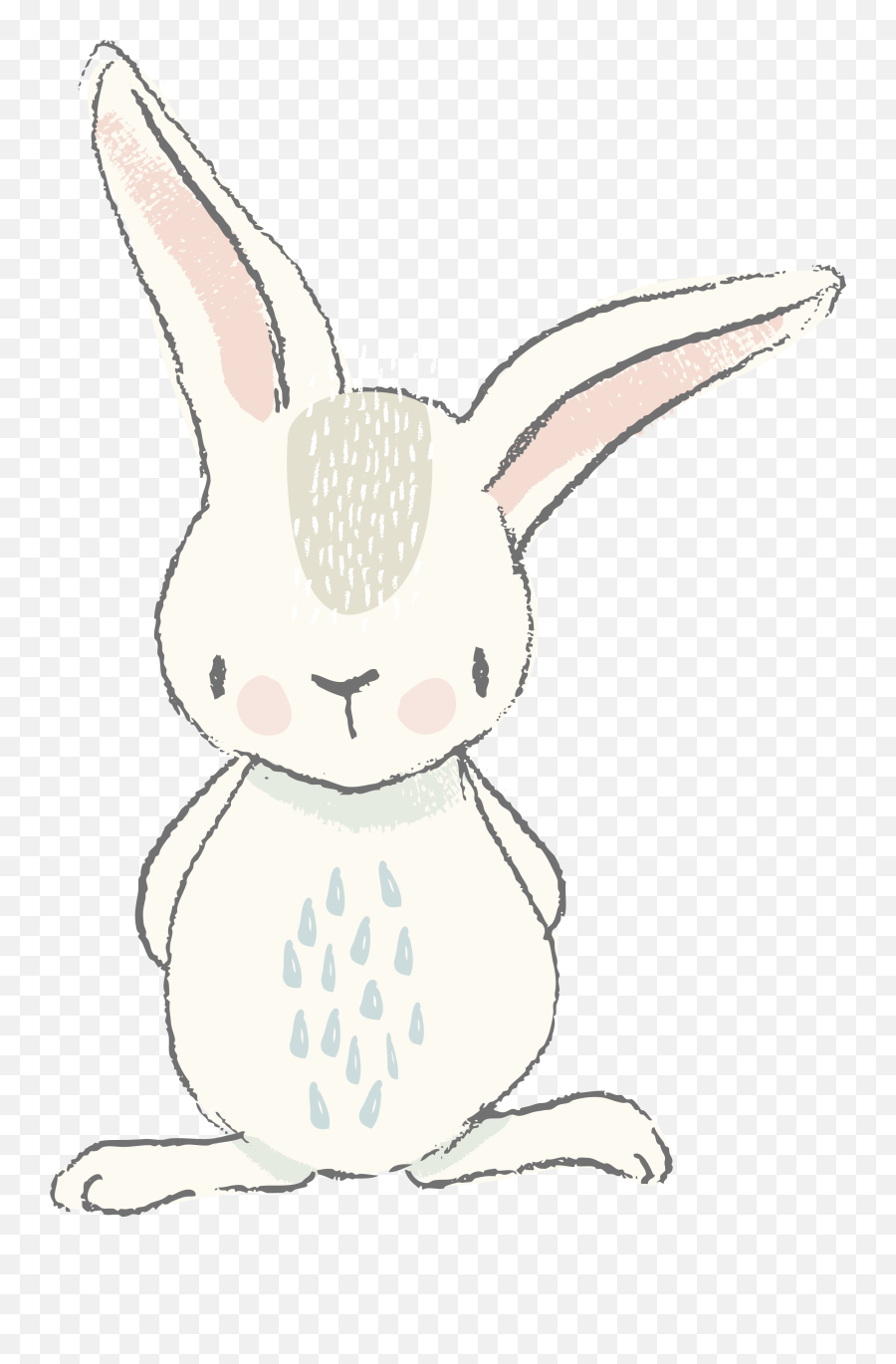 Download Easter Watercolor Rabbit White Painting Bunny - Cartoon Bunny Png Watercolor Emoji,Lips Speech Bubble Ear Emoji