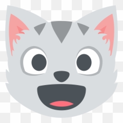 Emojione 1f63a - Cat Face Cartoon Open Mouth Emoji,Cat Emoji