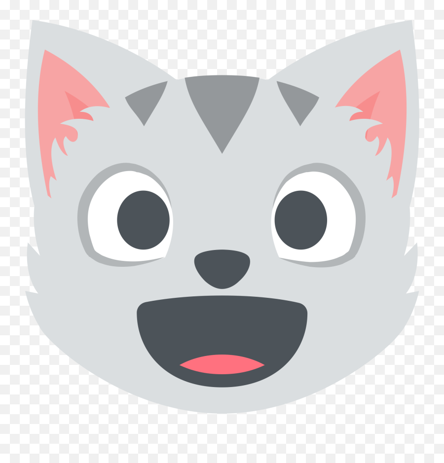 Emojione 1f63a - Cat Face Cartoon Open Mouth Emoji,Cat Emoji