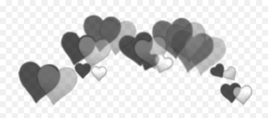 Black Gray Emoji Heart Crown Sticker,Gray Heart Emoji