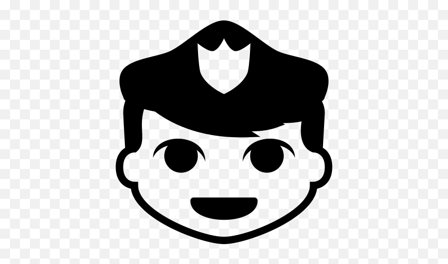 Emojione Bw 1f46e - Police Emoji Black And White,Police Siren Emoji