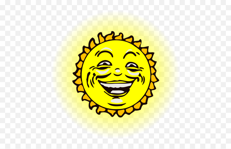 Yellow Smiling Sun - Sun Face Png Emoji,Sun Emoji