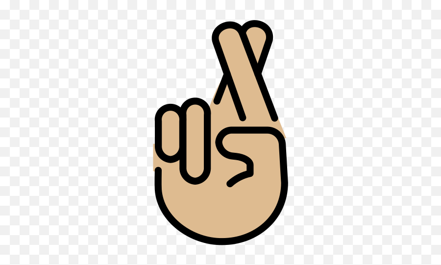 Crossed Fingers Medium - Light Skin Tone Emoji Dedos Cruzados Dibujo Png,White Hand Emoji