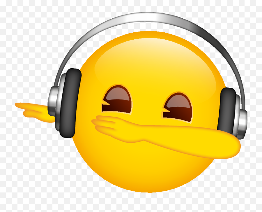 Face With Wide Headphones Dab Dance - Smiley Emoji,The Dab Emoji