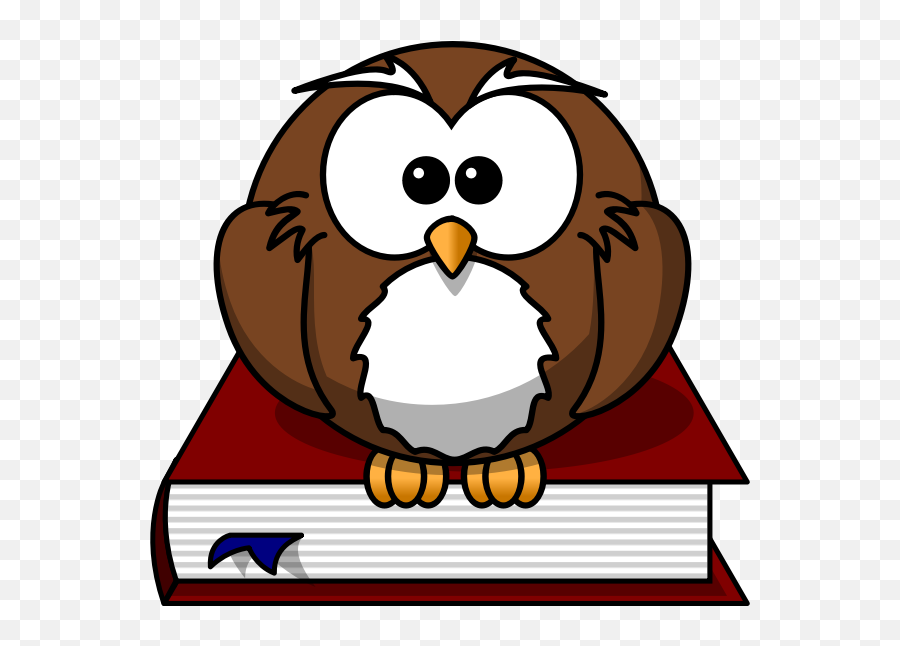 Cartoon Owl Sitting - Owl On A Book Clipart Emoji,Cardinal Bird Emoji