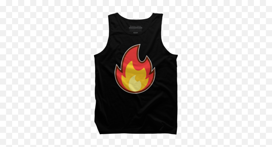 Design By Humans Collective Store - Sleeveless Shirt Emoji,Lit Fire Emoji