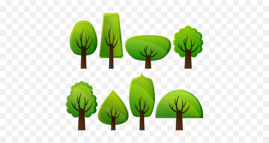 Simple Trees - Simple Clip Art Trees Emoji,Snowflake Sun Leaf Leaf Emoji