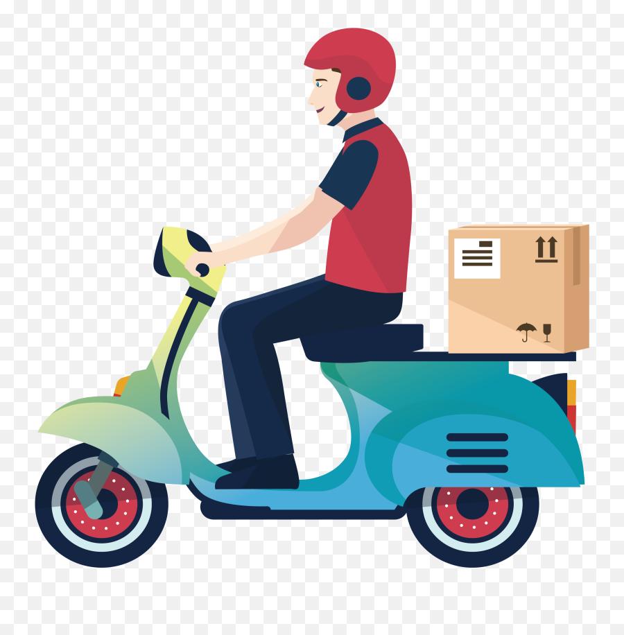 Delivery Motorcycle Courier Logistics - Courier Png Emoji,Emoji Motorcycle