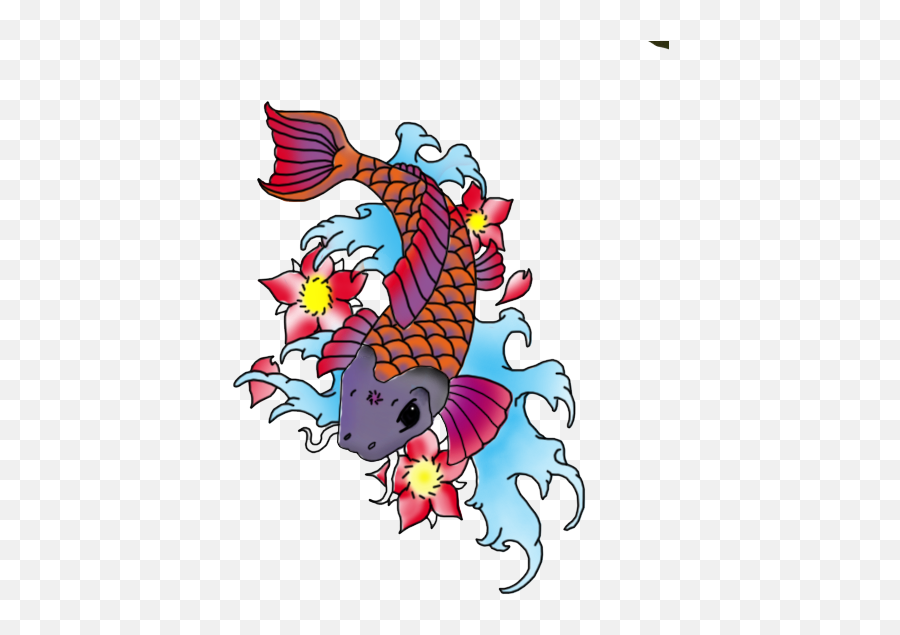 Download Hd Fish Tattoos Free Png Image - Koi Fish Tattoo Png Emoji,Koi Fish Emoji