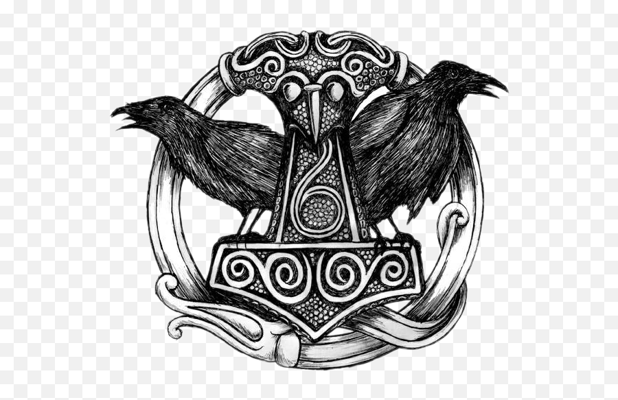 Download Free Png Logo God Thor Black Of Thunder - Dlpngcom Norse Mythology Mjolnir Tattoo Emoji,Thunder Emoji