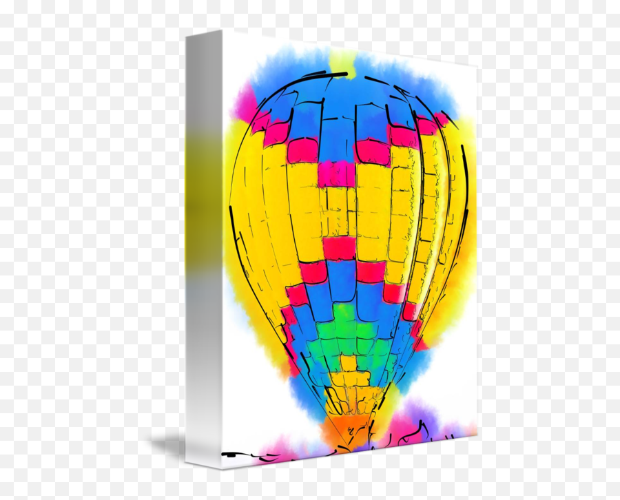 Download Hd The Yellow And Blue Balloon By Kirt - Hot Air Hot Air Balloon Emoji,Hot Air Balloon Emoji