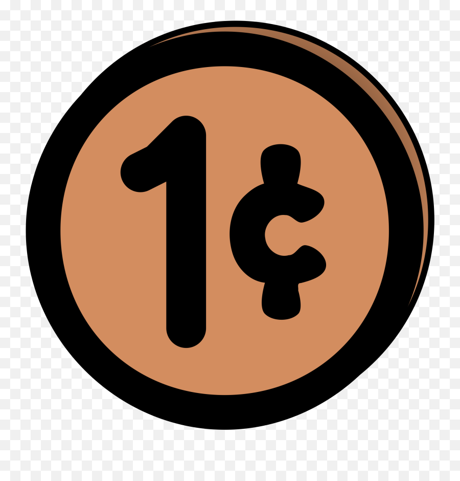 Cent Coin Clipart - Clip Art 1 Cent Emoji,Penny Emoji