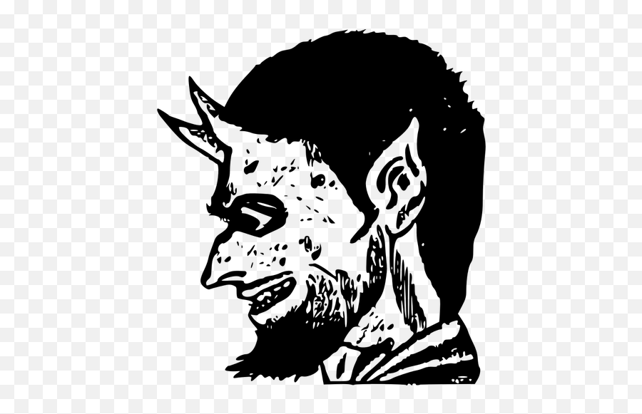 Vector Illustration Of Demon Head With Spiky Ears - Demon Clip Art Emoji,Skull Emoticons