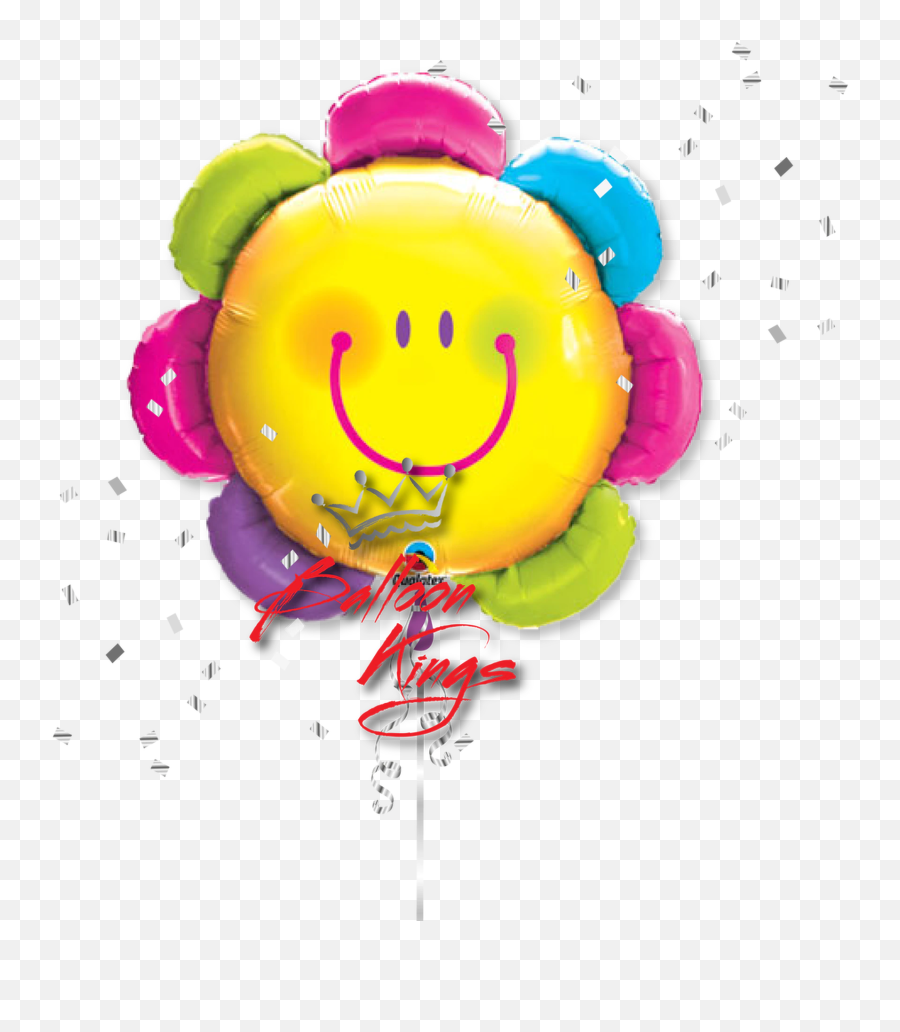 Smiley Flower - Smile Flower Balloon Emoji,Flower Emoticon