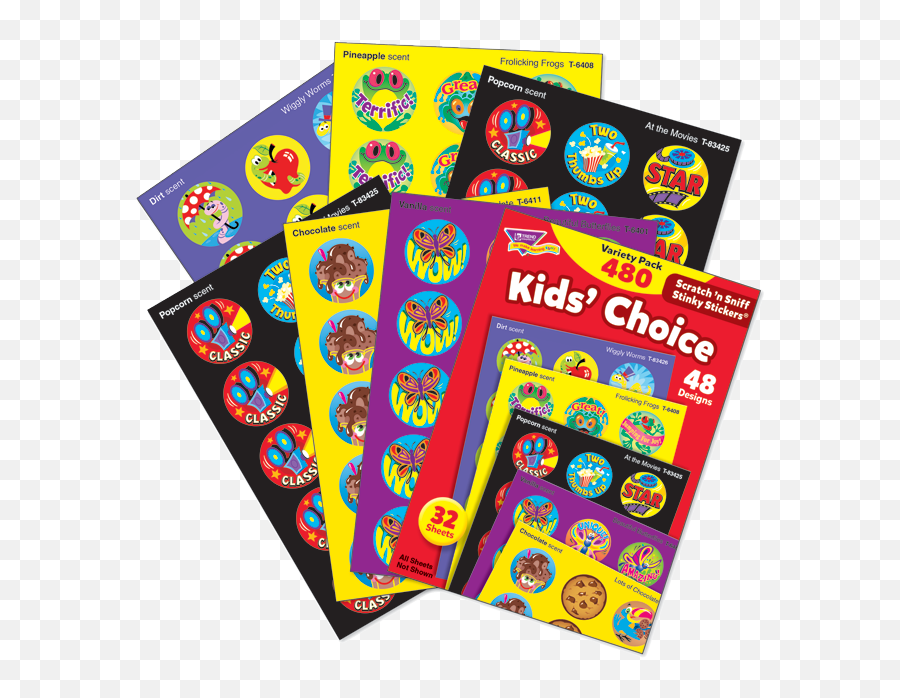 Trend Stinky Stickers Kidsu0027 Choice Variety Pack L2221 - 00 Graphic Design Emoji,S'mores Emoji