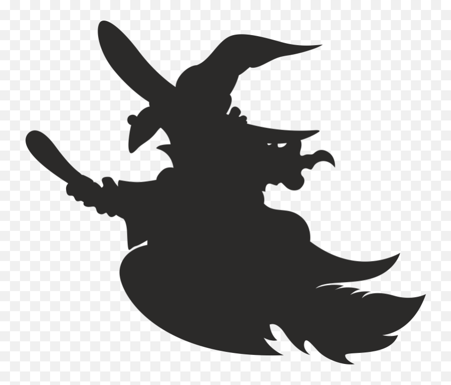 Witch Clip Art Broom Cartoon Silhouette - Broom Png Witch Witch Flying Broom Transparent Emoji,Witch Emojis