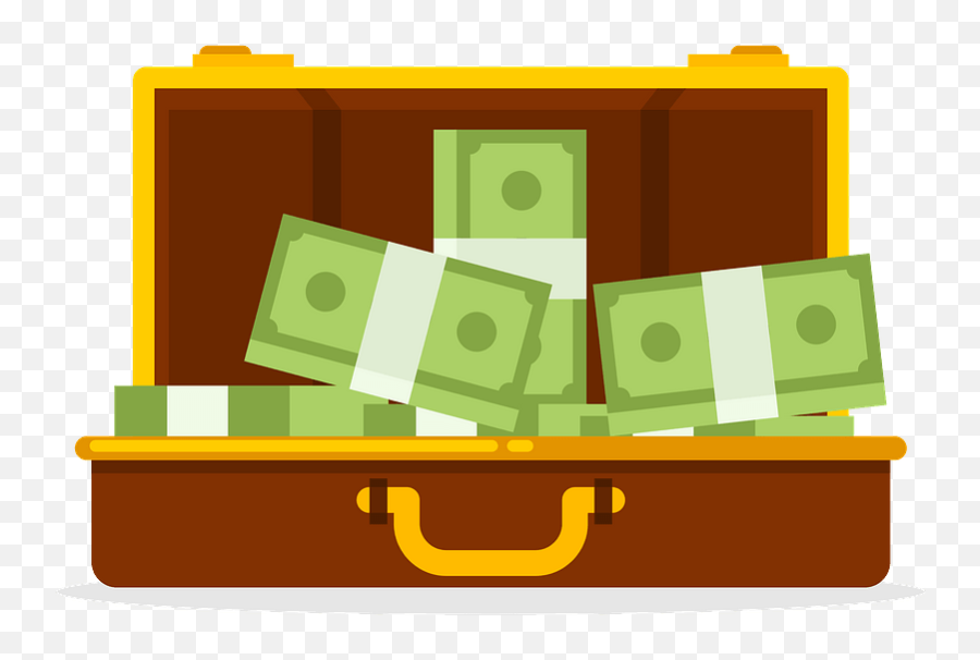 Suitcase With Money Clipart - Suitcase Full Of Cash Illustration Emoji,Money With Wings Emoji