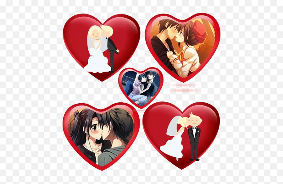 Romantic Love Stickers - Anime Couples In Love Emoji,Emoticones De Amor