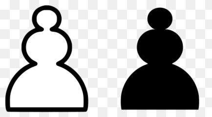 Chess Pawn White And Black Clipart - Emoji