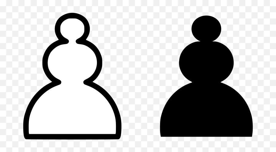 Chess Pawn White And Black Clipart - Chess Pawn Clipart Emoji,Chess Emoji