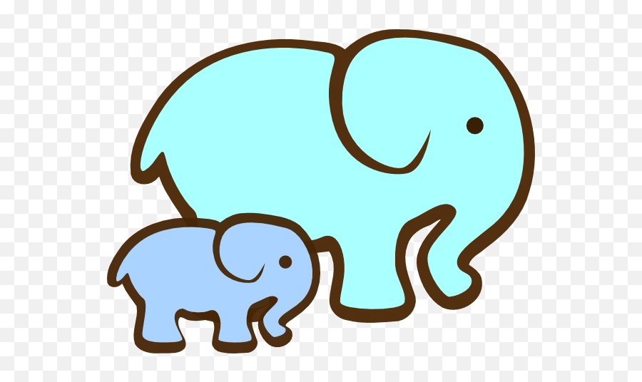 Grey Baby Elephant Clipart - Elephant And Baby Clipart Emoji,Elephant Emojis