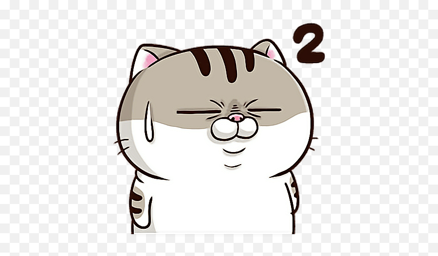 Cute Kawaii Cat Kitty Neko - Cute Little Cat Is So Fat 2 Emoji,Neko Emoji