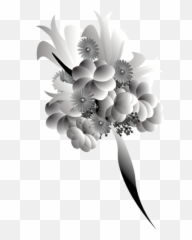 Bouquet Of Flowers Png Black And White U0026 Free Bouquet Of - Bokeh White Flowers Png Emoji,Bouquet Emoji