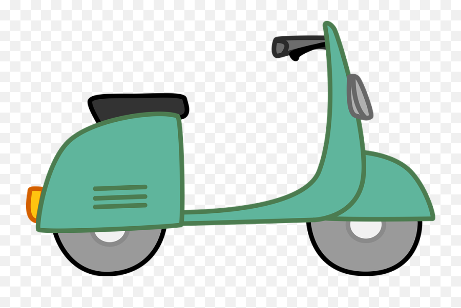 Moped Scooter Bike White Green - Scooter Clipart Emoji,Scooter Emoji