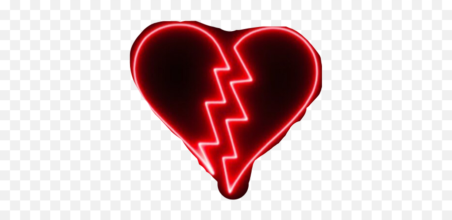 Heartbroken Ex Itsokay Sticker By Aesthetic Virgo - Broken Neon Heart Png Emoji,Virgo Symbol Emoji