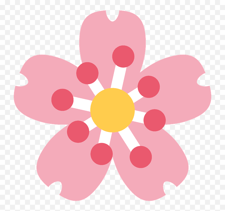Cherry Blossom Emoji Clipart - Sakura Emoji Twitter,Twitter Rose Emoji