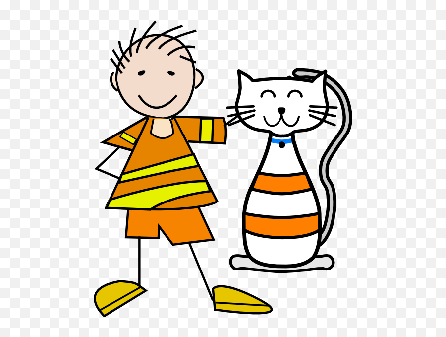 Boy And A Cat - Clip Art Library Boy Likes Cat Clipart Emoji,Boy Cat Emoji