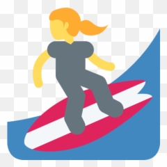 Woman Surfing Emoji - Woman Surfing Emoji,Surfer Hand Emoji