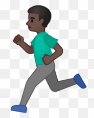 Dark Skin Tone Emoji - Black Running