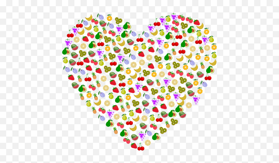 Imagem De Vetor De Coração De Frutas - Heart Of Fruit Clipart Emoji,Mic Emoji