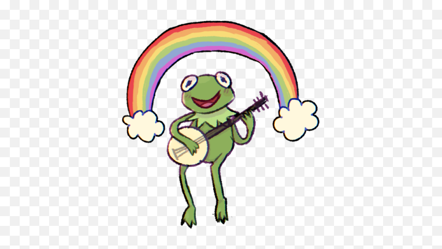 Pin - Rainbow Connection Kermit Art Emoji,Kermit Tea Emoji