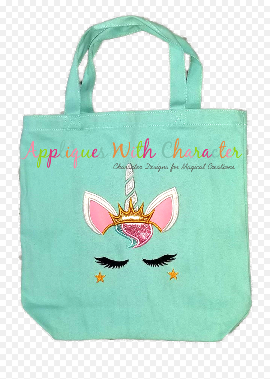 Unicorn Face With Crown Applique Design - Tote Bag Emoji,What Does The Crown Emoji Mean