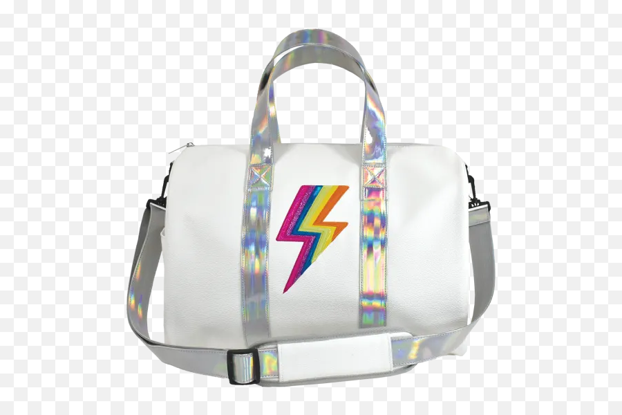 Rainbow Lightning Duffle Bag - Lightning Bolt Rainbow Weekend Bag Emoji,Lightning Emoji Png