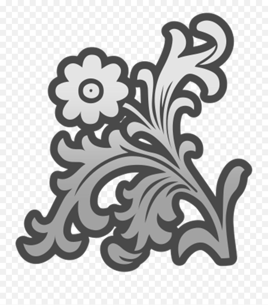 Decor Motif Swirl Flower Leaf - Death Note Psp Theme Emoji,Snowflake Sun Leaf Leaf Emoji