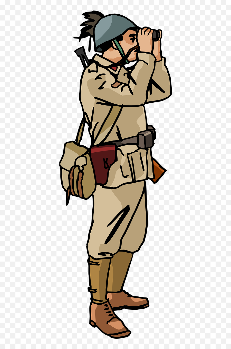 Army Binoculars Desert Uniform Italian - Ww2 Soldiers Clipart Emoji,Emoji With Binoculars
