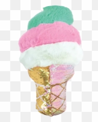 Swirl Cone Furry Reversible Sequin Pillow - Squishy Ice Cream Big Pillow Emoji,Icecream Emoji