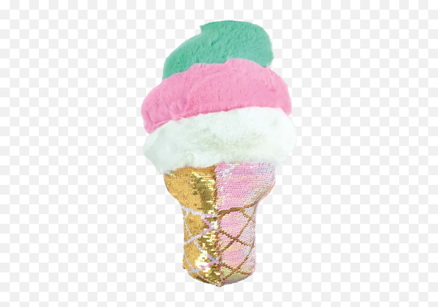 Swirl Cone Furry Reversible Sequin Pillow - Squishy Ice Cream Big Pillow Emoji,Icecream Emoji