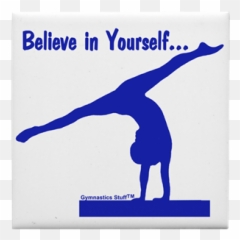 Gymnastics Tile Coaster - Believe Gymnastics Poster Emoji,Cartwheel Emoji